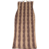 Spring/Summer Women's Sexy Sleeveless Strapless Fashion-Print Bodycon Long Dress