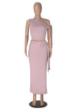 Women Summer Slash Shoulder Sleeveless Top And Skirt 2-piece set