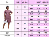 Plus Size Women Casual Patchwork Pleated Elegant Dress