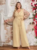 Plus Size Women Spring and Summer Jumpsuit Two-Piece Set