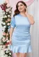 Plus Size Women One Shoulder Bodycon Dress
