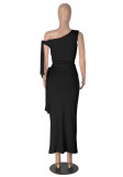 Women Summer Slash Shoulder Sleeveless Top And Skirt 2-piece set