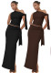 Women Summer Slash Shoulder Sleeveless Top And Skirt 2-piece set