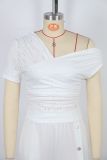 Women Summer Slash Shoulder Hollow Sexy Slash Shoulder Short-sleeved T-shirt Top