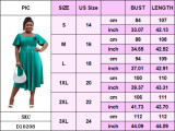 Plus Size Women Square Neck Solid High Waist Dress