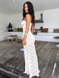 Women Summer Lace See-Through Maxi Dress