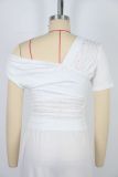 Women Summer Slash Shoulder Hollow Sexy Slash Shoulder Short-sleeved T-shirt Top