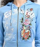 Women Street Casual Print Zipper Hooded Top and Pants Two-Piece Set