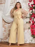 Plus Size Women Spring and Summer Jumpsuit Two-Piece Set