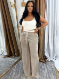 Women Summer Top and Wide-leg Pants Two-piece Set