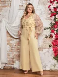 Plus Size Women Spring and Summer Jumpsuit Two-Piece Set