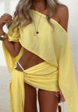 Summer Beach Holidays Sunscreen Breathable Long Sleeve Two Piece Skirt Set