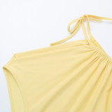 Autumn Women's Fashion Trend Casual Solid Color Lace-Up Vest Top