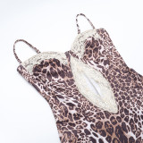 Summer Leopard Slit Strap Women's Dress
