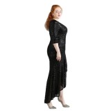 Spring and Summer Long Sequin Plus-Size Formal Party Evening Dress
