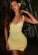 Summer Women's Yellow Sweet Chic Strap Short Dress