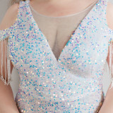 Spring and Summer Long Sequin Plus-Size Formal Party Evening Dress