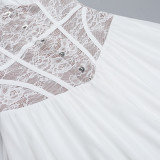 Off Shoulder Lace Patchwork Slim Waist Short Chic Holidays Dress