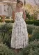 Summer Chic Strap Women's Print Strap Slim Waist A-line Dress