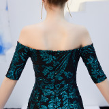Elegant Spring Off-Shoulder Fishtail Long Party Dress for Women