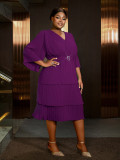 Ruffle Sleeve Formal & Cocktail Party Slim Waist Chiffon Dress