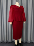 Flower Long Sleeve Elegant Cocktail & Formal Party Bodycon Dress