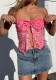 Summer Sexy Crop Beach Strapless Knot Printed Top for Women