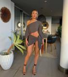 Summer Beach Holidays Sunscreen Breathable Long Sleeve Two Piece Skirt Set