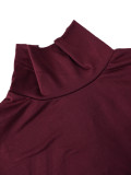 Elegant High-Neck Long Sleeve Tight Slim Jumpsuit