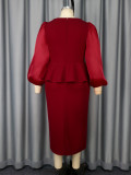 Flower Long Sleeve Elegant Cocktail & Formal Party Bodycon Dress