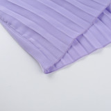 Summer Sexy Low Back Tie Holidays Pleated Strap Long Dress