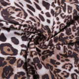 Summer Leopard Slit Strap Women's Dress