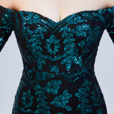 Elegant Spring Off-Shoulder Fishtail Long Party Dress for Women