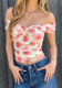 Women's Summer Sexy Mesh Printed Off Shoulder T-shirt