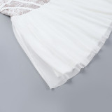 Off Shoulder Lace Patchwork Slim Waist Short Chic Holidays Dress