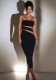 Sexy Strapless Hollow Bodycon Slim Long Party Dress
