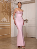 Women Strapless Fishtail Bandage Dress
