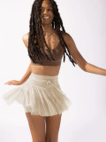 Women Summer Lace-up Pleated Skirt