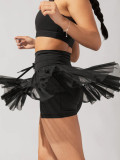 Women Summer Lace-up Pleated Skirt