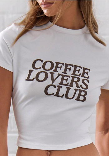 Women summer street Letter sexy short-sleeved Crop T-shirt