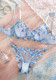 Women French sweet mesh embroidered lace bra See-Through Sexy Lingerie Set