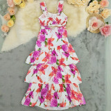 Women Spring Summer printed Top and skirt Two Piece Set