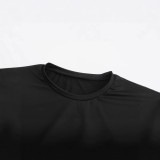 Women Summer Letter Crop Short Sleeve T-shirt