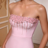 Women Strapless Fishtail Bandage Dress