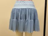 Women Summer Lace-up Pleated Skirt