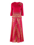 Plus Size Women African pleated Top and printed wide-leg pants Two Piece Set