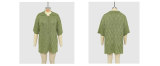 Women Spring Summer Turndown Collar Casual Short Sleeve Knitting Top