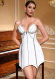 Women Strapless Suspender Diamond Sexy Party Bandage Dress