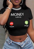 Women Summer Street Sexy Crop Short Sleeve T-shirt