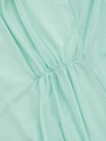 Women Solid Backless Off Shoulder Gathered Bodycon Maxi Dress